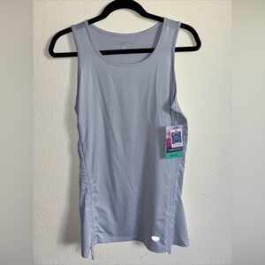 Reel Legends Tank Women Small Xenon Blue With Scrunched Tie Sides